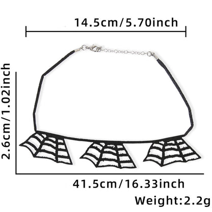 Halloween Minimalist Bat Skull Felt Cloth Holiday Daily Party Necklace