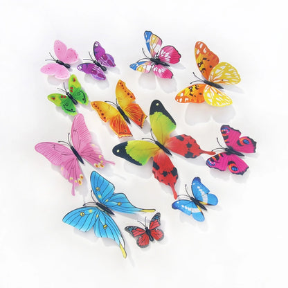 3d Realistic Butterfly Wall Stickers Fridge Magnets Home Mall Background Decorations Pvc Wall Decals Artistic Crafts