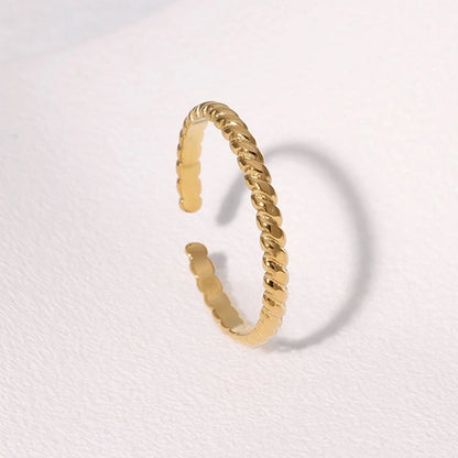 IG Style Modern Style Minimalist Geometric 304 Stainless Steel 18K Gold Plated Open Rings