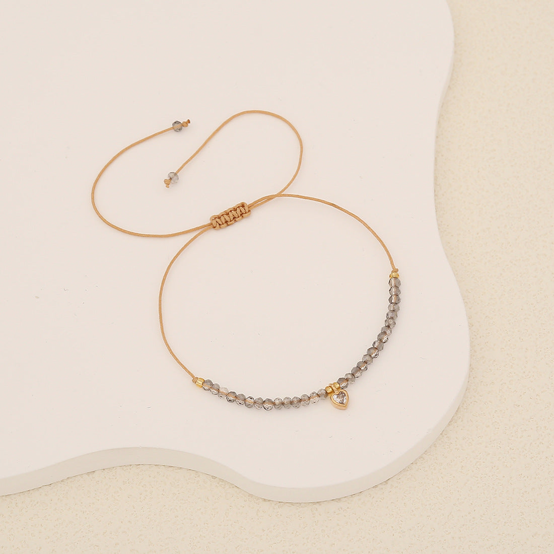 Women Heart Artificial Crystal Knitting Bracelets