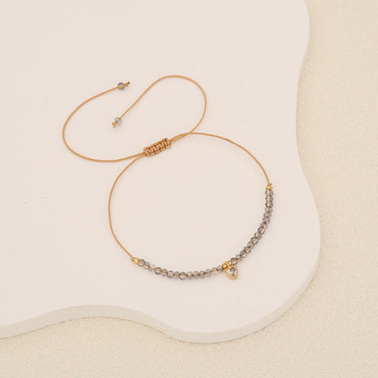 Women Heart Artificial Crystal Knitting Bracelets