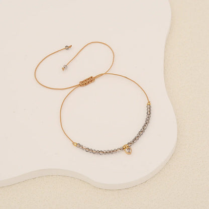 Women Heart Artificial Crystal Knitting Bracelets