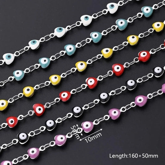 Ethnic Style Classic Style Artistic Devil's Eye Heart Shape Simple 304 Stainless Steel Bracelets In Bulk