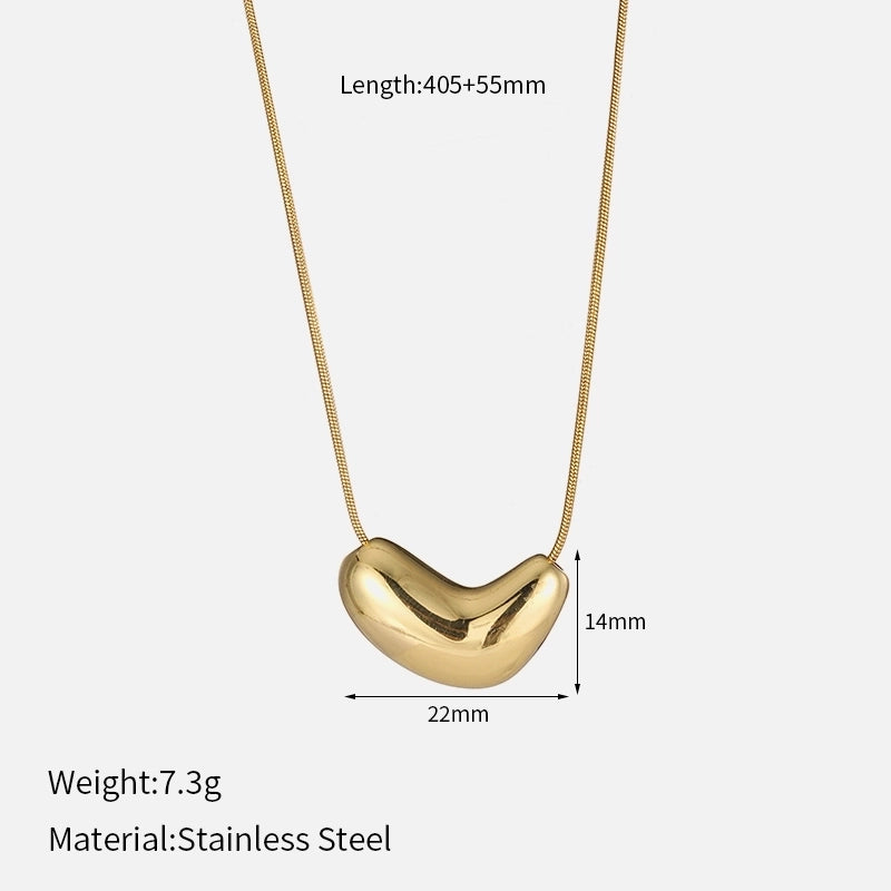 Elegant Glam Geometric Heart Shape Solid Color 304 Stainless Steel Rhinestones Inlay Stainless Steel Necklaces