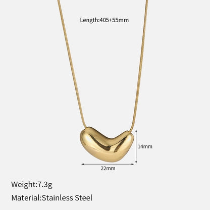 Elegant Glam Geometric Heart Shape Solid Color 304 Stainless Steel Rhinestones Inlay Stainless Steel Necklaces