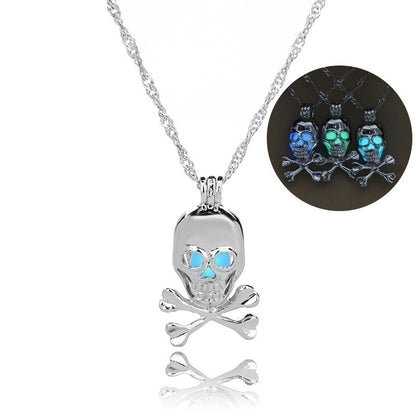 Hot-selling Luminous Openable Skull Pendant Halloween Luminous Necklace