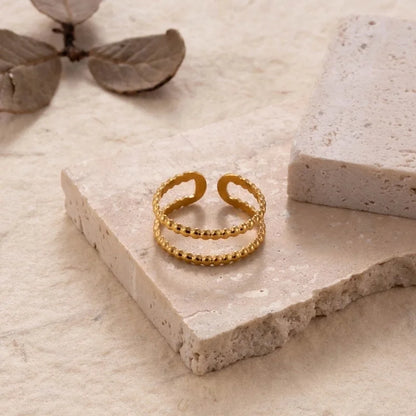 INS Style Minimalist Solid Color Snake 304 Stainless Steel Plating Hollow Out Open Ring