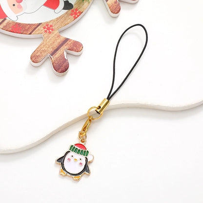 Cute Christmas Tree Snowman Snowflake Alloy Plating Christmas Bag Pendant Mobile Phone Chain
