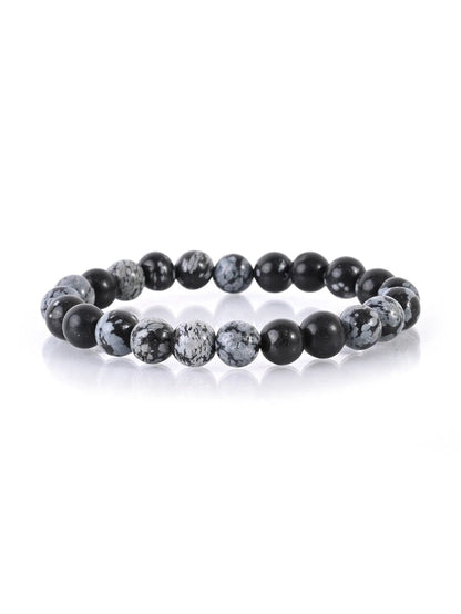 2 Pieces Casual Minimalist Round Natural Stone Lava Rock Bracelets In Bulk