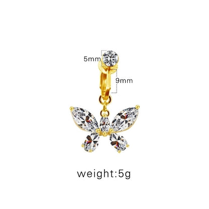 Casual Retro Minimalist Animal Starry Sky Moon Stainless Steel Alloy Copper White Gold Plated Gold Plated Rhinestones Belly Ring In Bulk
