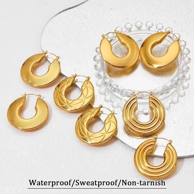 1 Pair Modern Style Minimalist Classic Style U Shape Plating 304 Stainless Steel 16K Gold Plated White Gold Plated Gold Plated Earrings