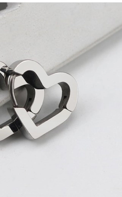 1 Piece Minimalist Solid Color Plating Stainless Steel Silver Plated Earrings