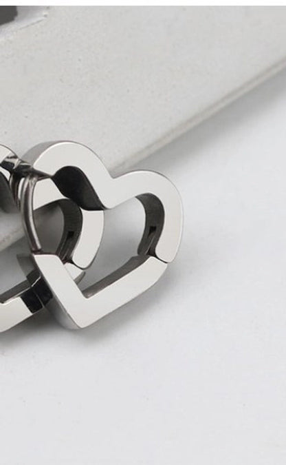 1 Piece Minimalist Solid Color Plating Stainless Steel Silver Plated Earrings