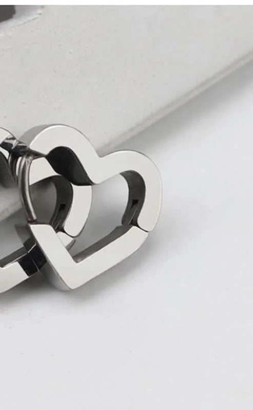 1 Piece Minimalist Solid Color Plating Stainless Steel Silver Plated Earrings