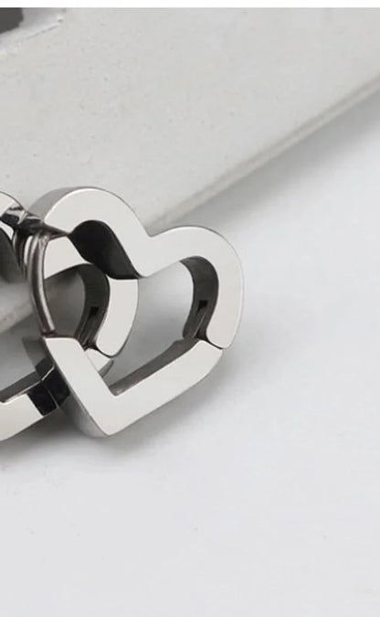 1 Piece Minimalist Solid Color Plating Stainless Steel Silver Plated Earrings