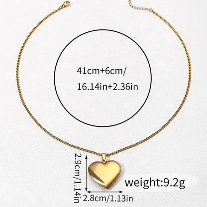 Vintage Style Classic Style Square Oval Heart Shape 304 Stainless Steel Plating Pendant Necklace