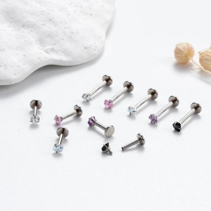 1 Piece Ear Cartilage Rings & Studs Korean Style Heart Shape 316L Stainless Steel Plating Inlay Zircon