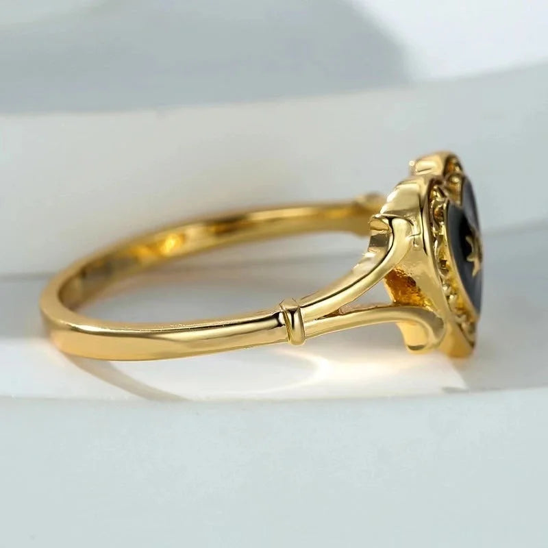 Copper Gothic Heart Shape Rings