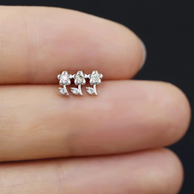 1 Piece Casual Classic Style Heart Shape Butterfly Bow Knot 316 Stainless Steel Copper Resin Rhinestones Glass White Gold Plated Stainless Steel Earrings