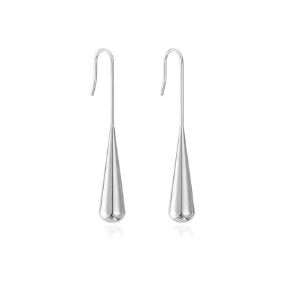 1 Pair Casual Elegant Minimalist Solid Color Polishing Plating Stainless Steel 18k Gold Plated Drop Earrings