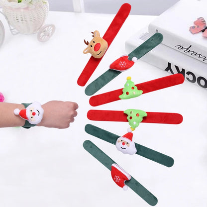 Christmas Cartoon Style Cute Santa Claus Flannel Party Festival Wristband