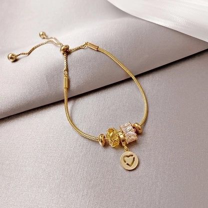 Minimalist Star Titanium Steel Metal Rhinestones Bracelets