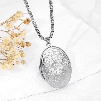 Vintage Style Classic Style Square Oval Heart Shape 304 Stainless Steel Plating Pendant Necklace