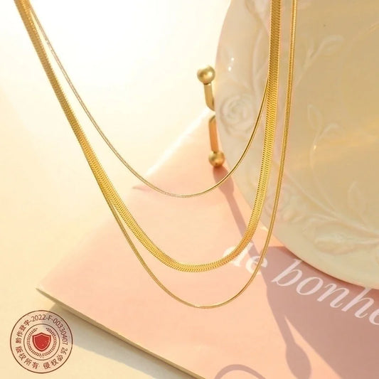 Minimalist 304 Stainless Steel 18K Gold Plated Pendant Necklace