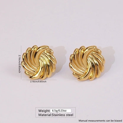 1 Pair Minimalist Triangle Plating 304 Stainless Steel Imitation Gold Stainless Steel Earrings