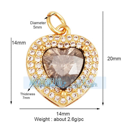 1 Piece Copper Geometric Heart Shape Snowflake Pendant Jewelry Accessories