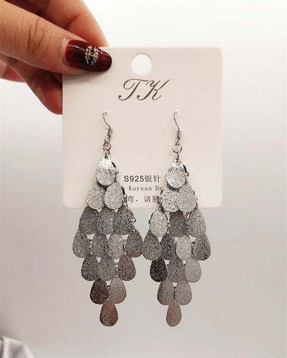 2 Pieces Elegant Star Tassel Heart Shape Inlay Alloy Artificial Pearls Rhinestones Glass Earrings
