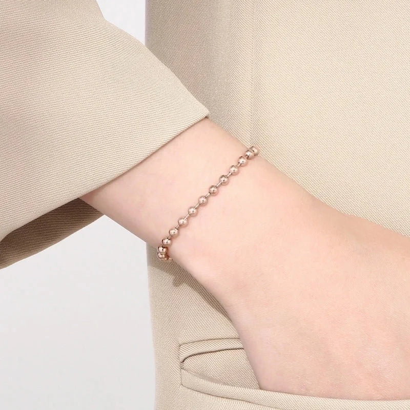 Minimalist Round Stainless Steel 18K Gold Plated Bracelets In Bulk