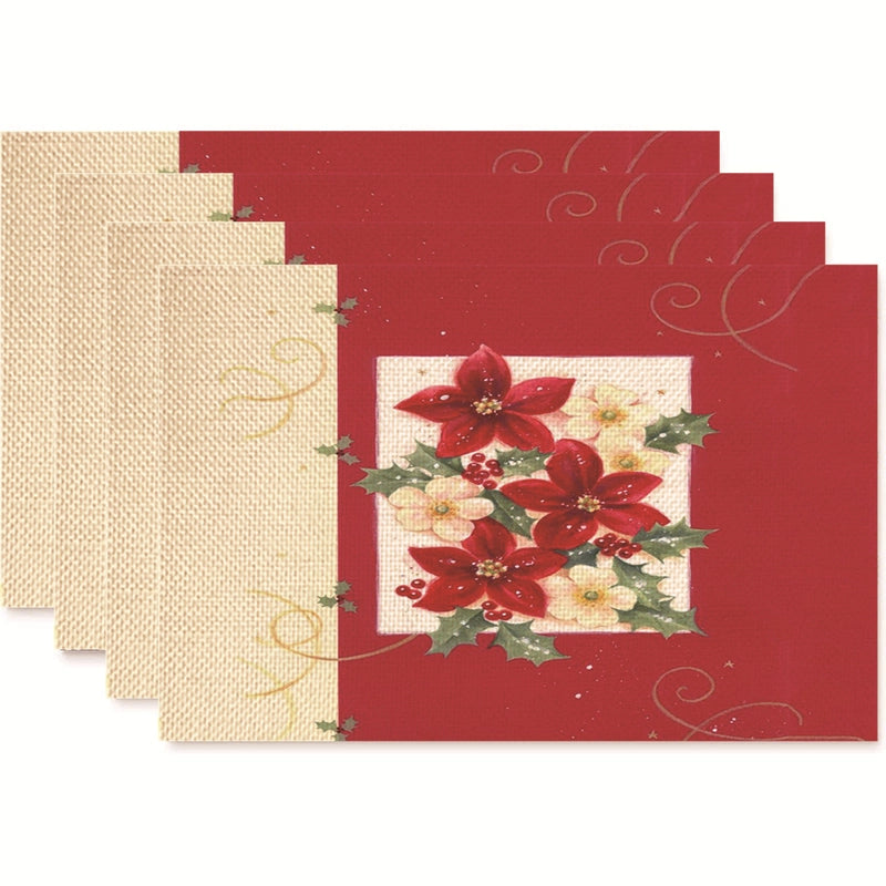 Christmas Nordic Style Christmas Tree Bow Knot Snowflake Linen Cotton And Linen Placemat