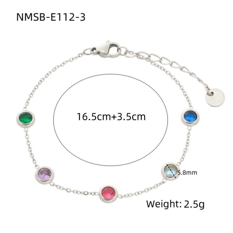 Basic Lady Geometric 304 Stainless Steel Zircon Bracelets In Bulk