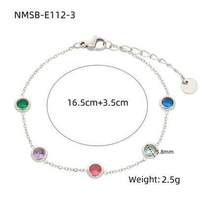 Basic Lady Geometric 304 Stainless Steel Zircon Bracelets In Bulk