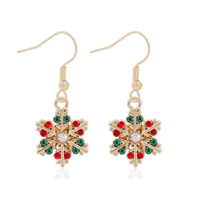 1 Pair Classic Style Geometric Santa Claus Snowflake Alloy Drop Earrings Ear Studs