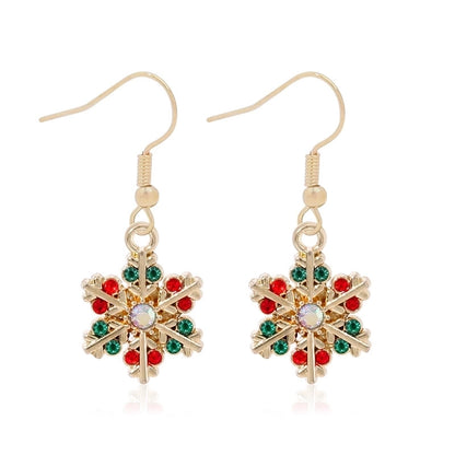 1 Pair Classic Style Geometric Santa Claus Snowflake Alloy Drop Earrings Ear Studs