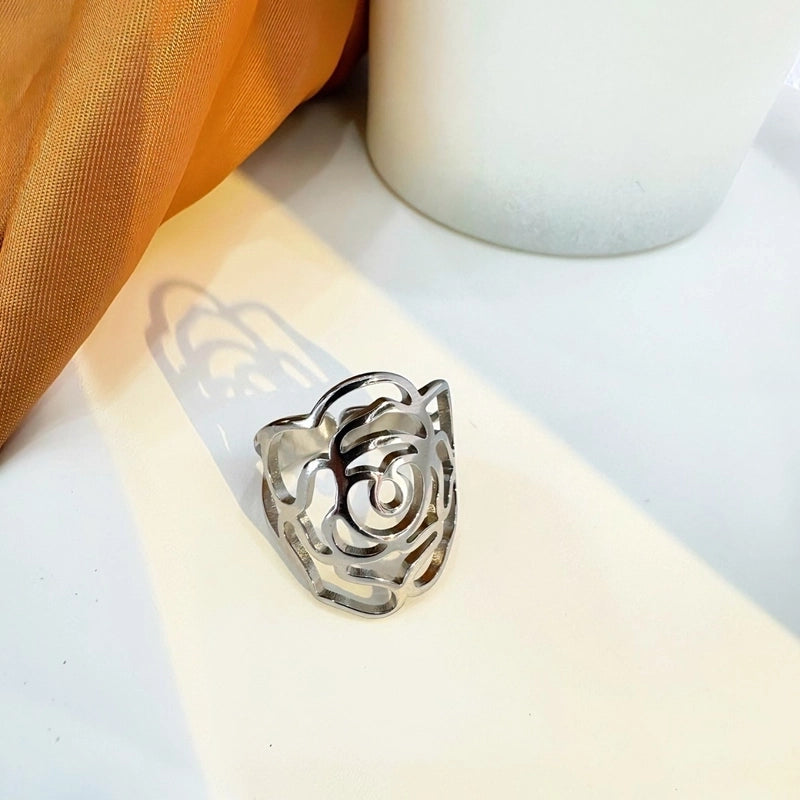 Vintage Style Classic Style Tree Rose 304 Stainless Steel Plating Open Rings