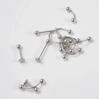 5 Pieces Eyebrow Studs Elegant Vacation Tropical Geometric 304 Stainless Steel Polishing Lip Rings Eyebrow Studs Ear Cartilage Rings & Studs