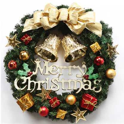 Green Lemon Christmas Wreath 30cm Decorative Door Hanging Ornament Vine Wreath 40cm Courtyard Arrangement Hotel Mall