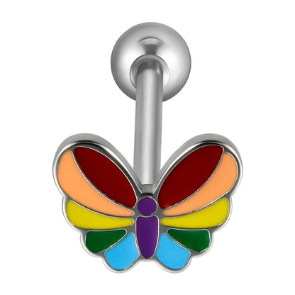 1 Piece Tongue Rings Casual Elegant Vacation Leaf Water Droplets Butterfly 304 Stainless Steel Plating Zircon 18K Gold Plated Tongue Rings