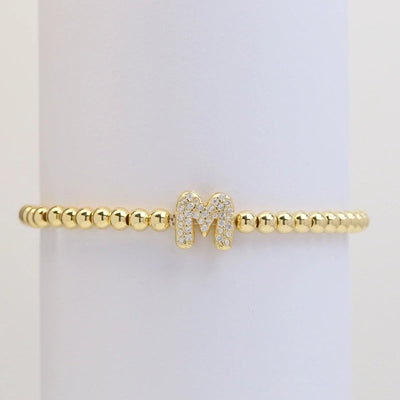Xi Yin Hot Sale Brass Micro-Inlaid Bubble Balloon Diy26 English Letters Copper Bead Beaded Elastic Wire Bracelet