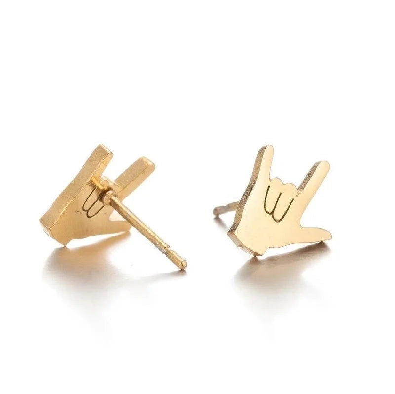 Women\'s Minimalist Geometric Heart Stainless Steel No Inlaid Ear Studs Stainless Steel Earrings