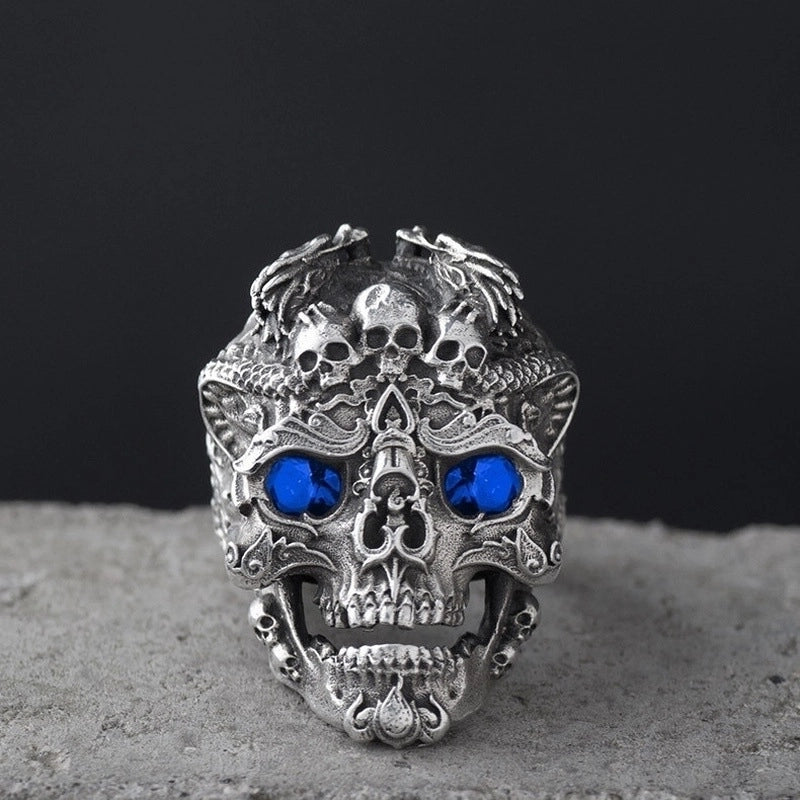 Retro Skull Alloy Plating Halloween Unisex Open Rings