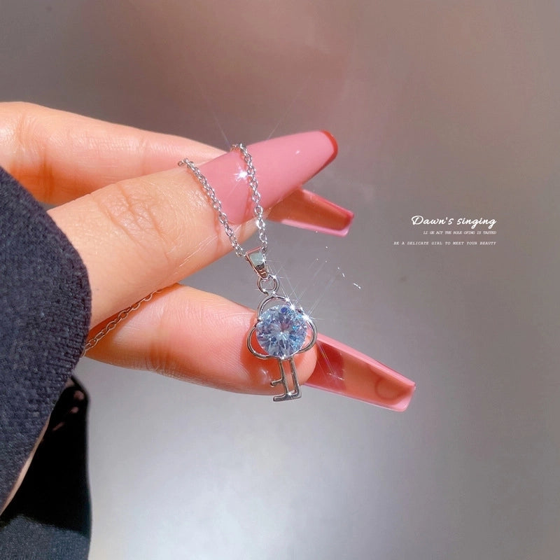 Fashion Geometric Titanium Steel Copper Plating Artificial Diamond Necklace