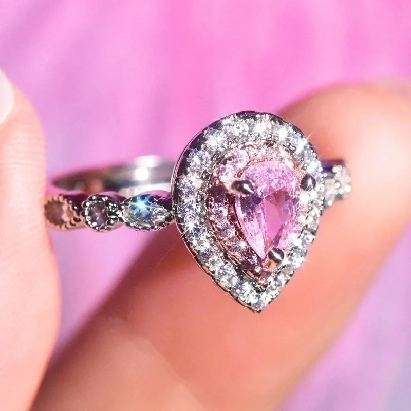 Minimalist Water Droplets Copper Artificial Gemstones Rings