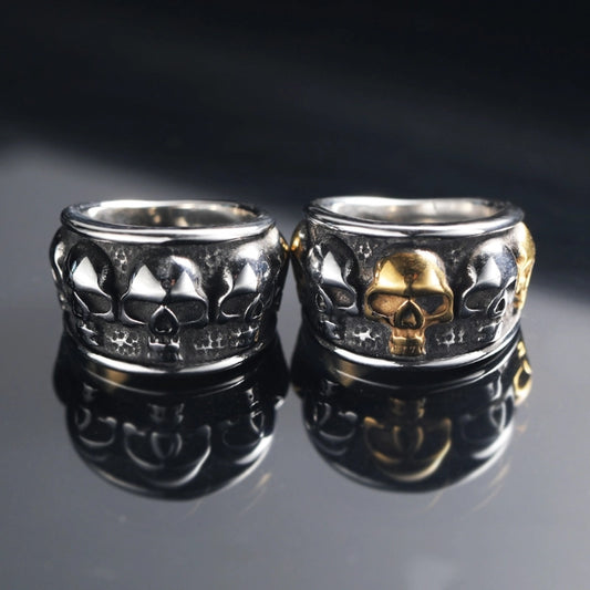 Hip-Hop Skull Titanium Steel Polishing Halloween Men's Rings