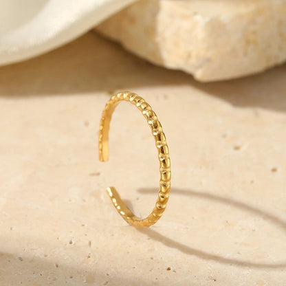 Minimalist Classic Style Solid Color 304 Stainless Steel Plating Rings