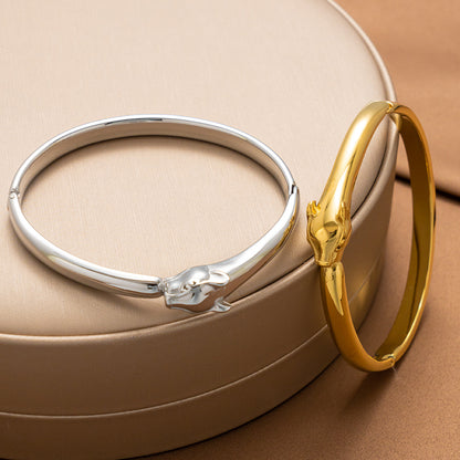 Ellipse Stainless Steel 18K Gold Plated Bangles