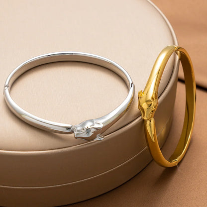 Ellipse Stainless Steel 18K Gold Plated Bangles